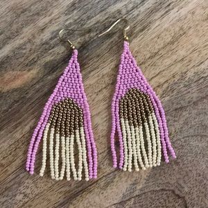 Beautiful handmade beaded moon earrings